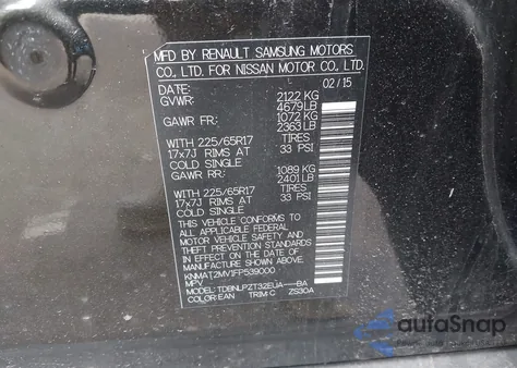 2015 Nissan Rogue S from USA, damaged, VIN KNMAT2MV1FP539000